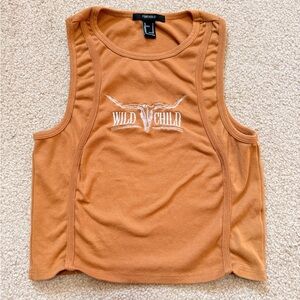 Forever 21 Orange Wild Child Tank Top